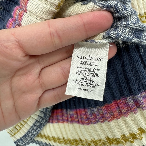 Sundance Catalog Striped Multicolor Ribbed Women's Top Size PS - Picture 4 of 5